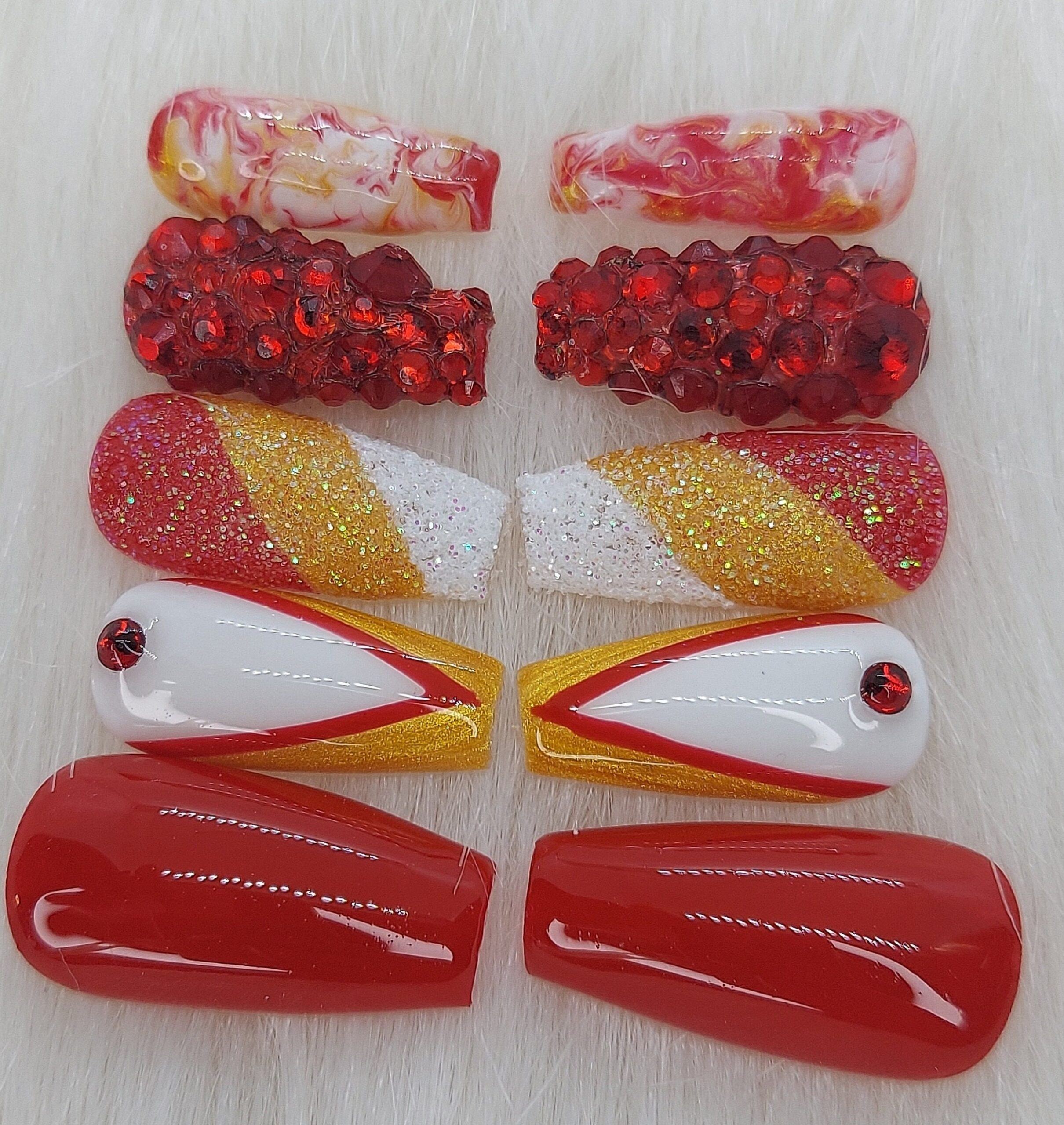 fingernail kc chiefs nail designs