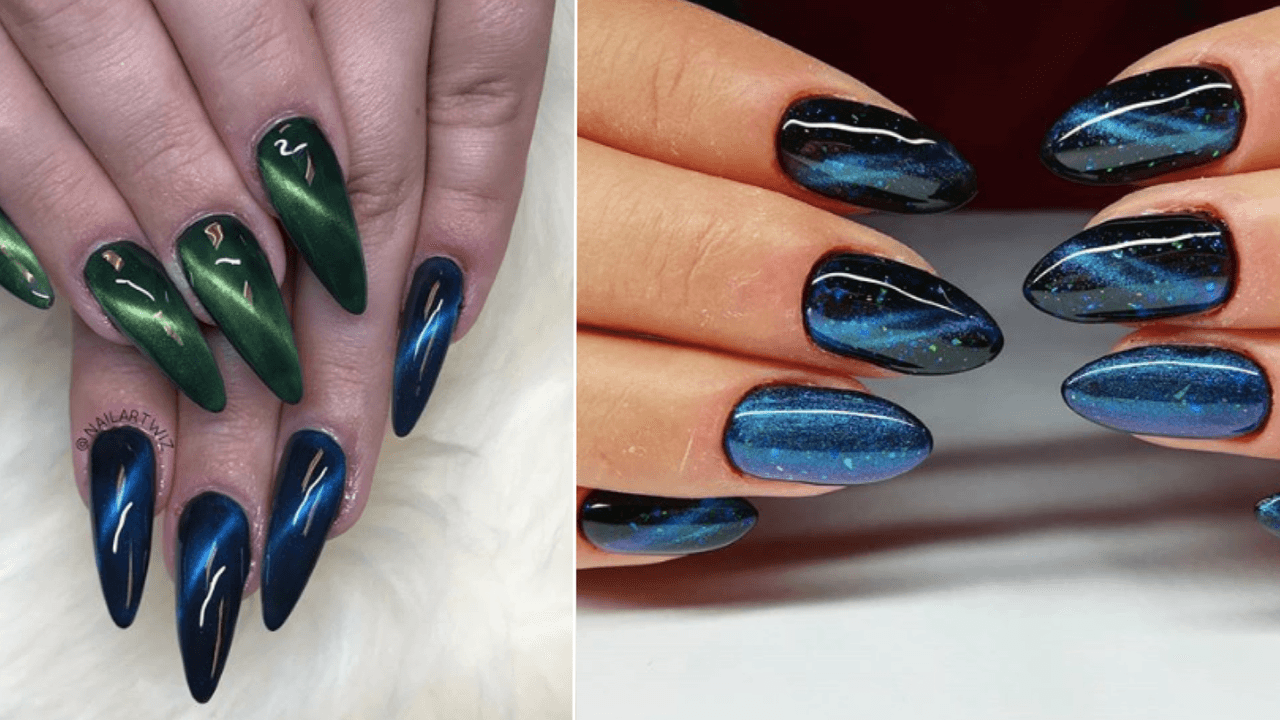 Cat Eye Nail Art Trend Is Inspired By Winged Liner Photos Allure