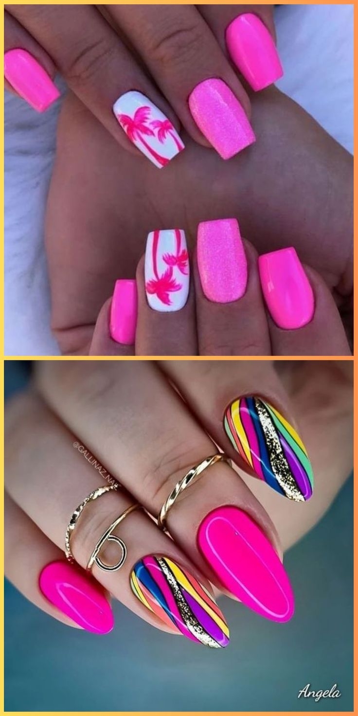 simple pink nail designs