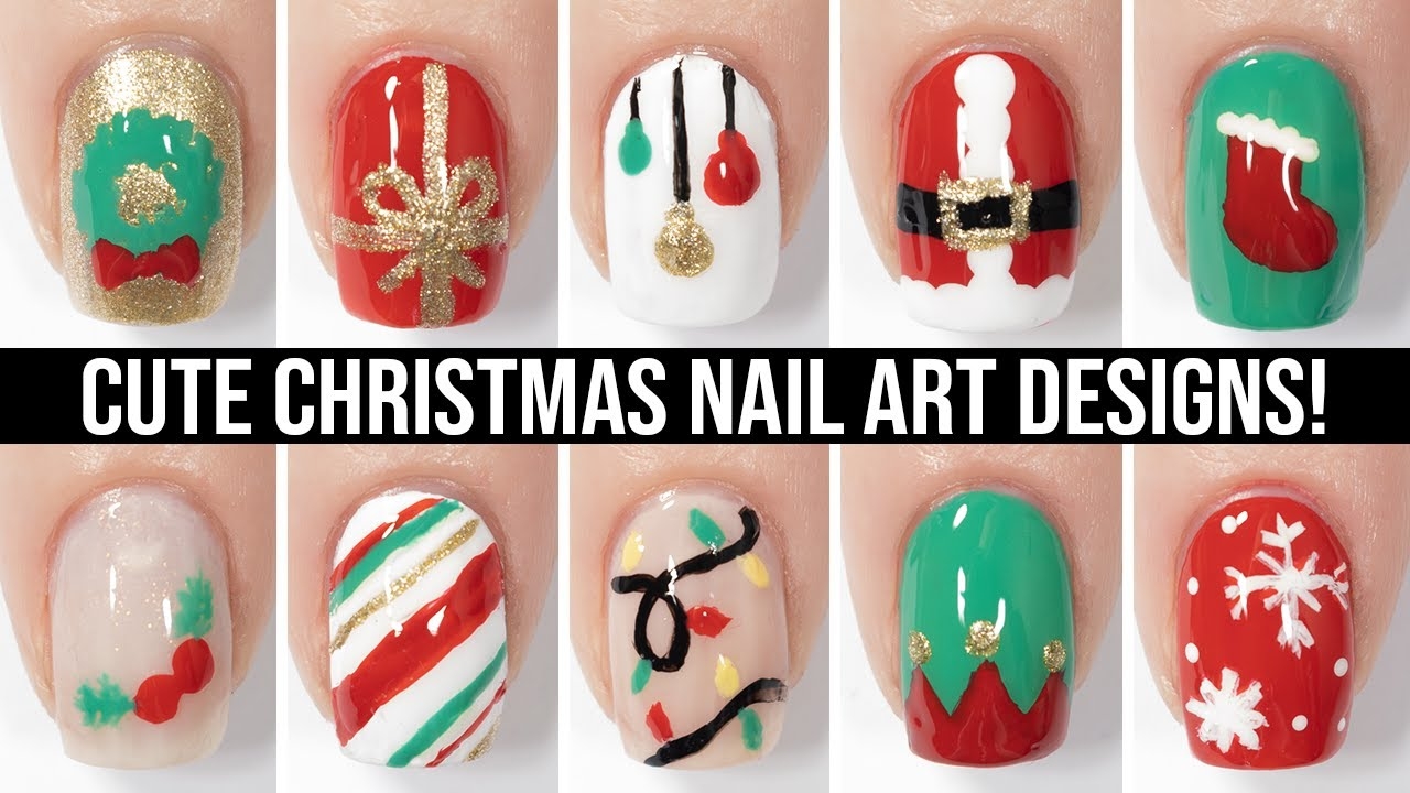 Christmas Nail Art 2023 Cute Easy Christmas Nail Design Compilation YouTube