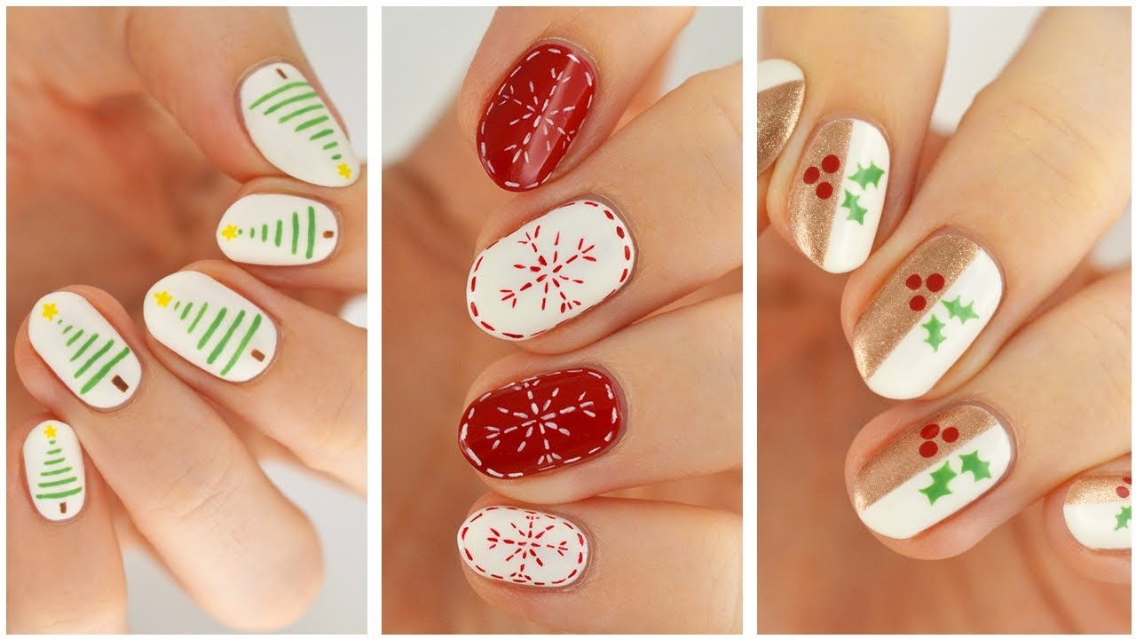 Christmas Nail Art Cute Christmas Holiday Nail Art Design Compilation YouTube