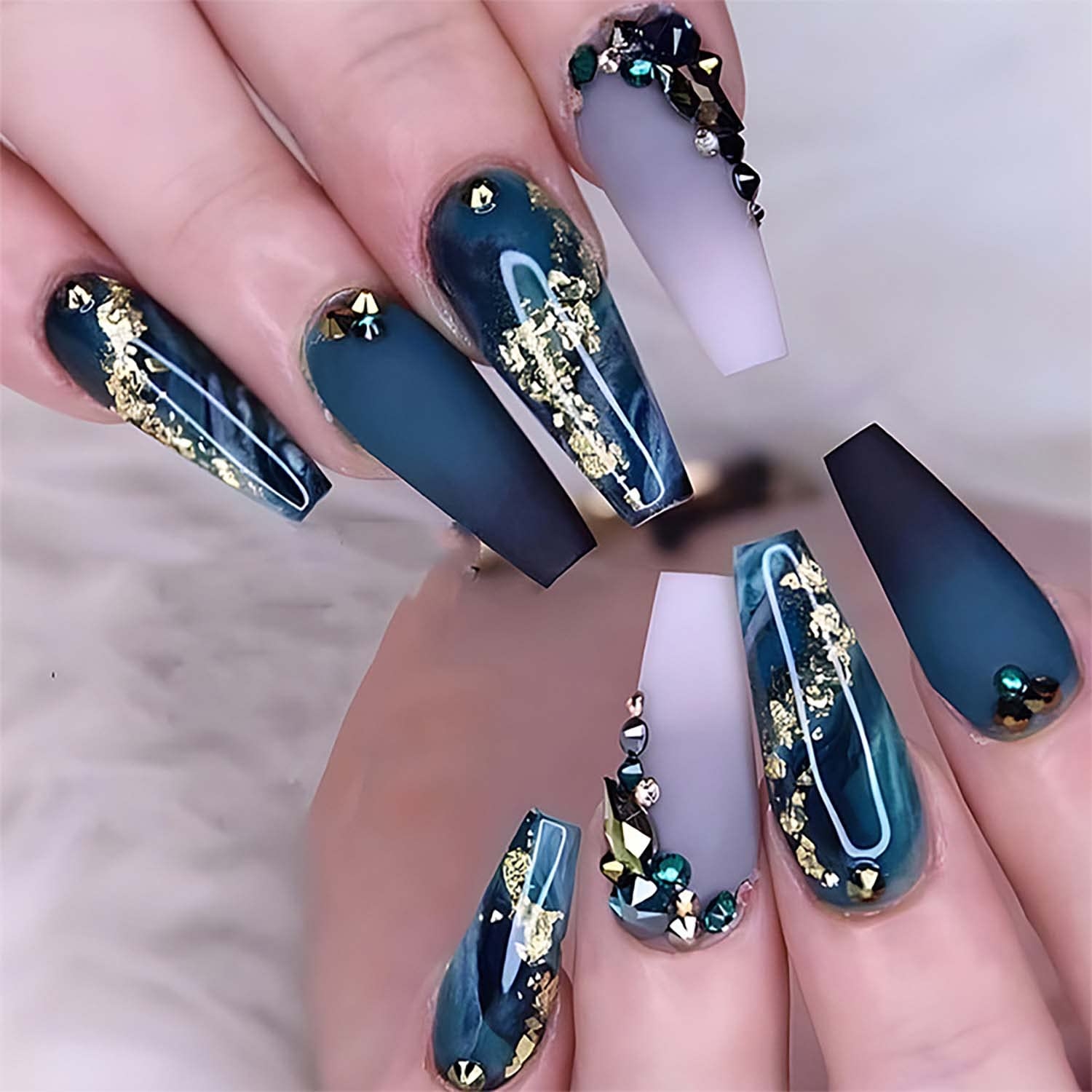 coffin blue nail designs
