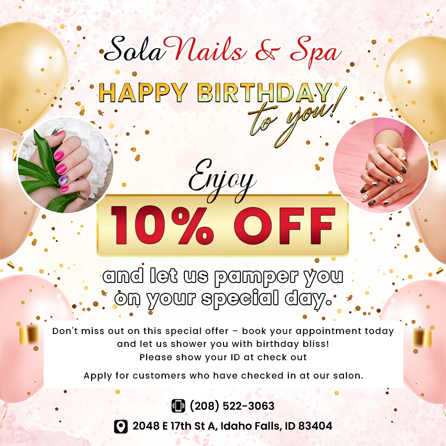 Coupons Sola Nails Spa Nail Salon Near Me Idaho Falls ID 83404