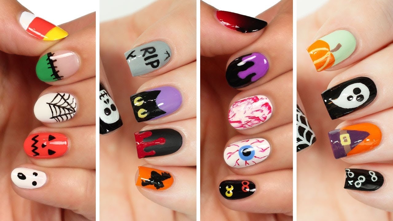 Cute Nail Art 2023 Fun Easy Halloween Nail Design Compilation YouTube