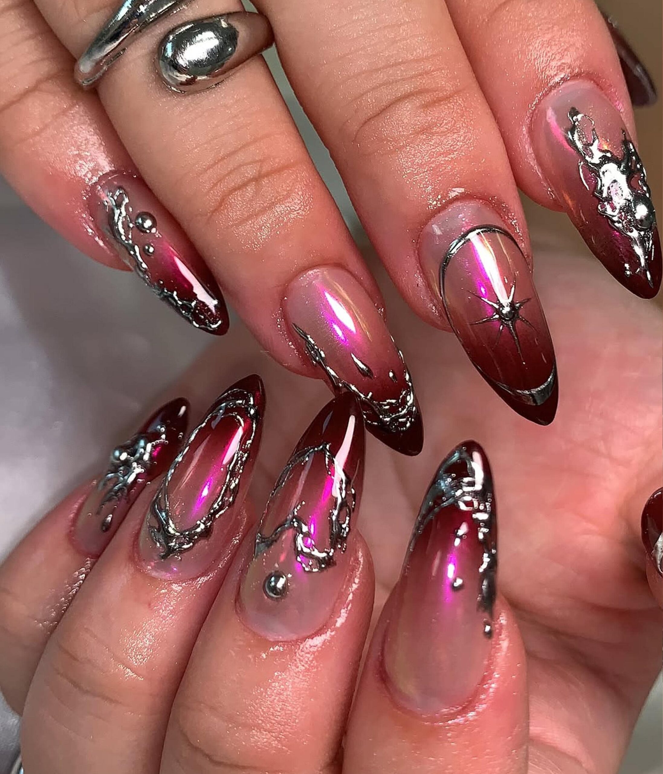 edgy stiletto nail designs