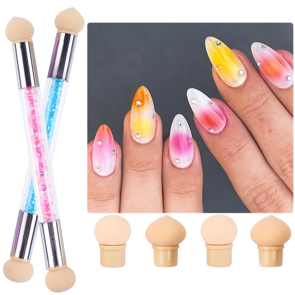 Double Head Sponge Pen Gradient Nail Art Brush Airbrush Tools Gel Polish Ombre Design Brushes For Manicure Nail Supplies NT945 AliExpress