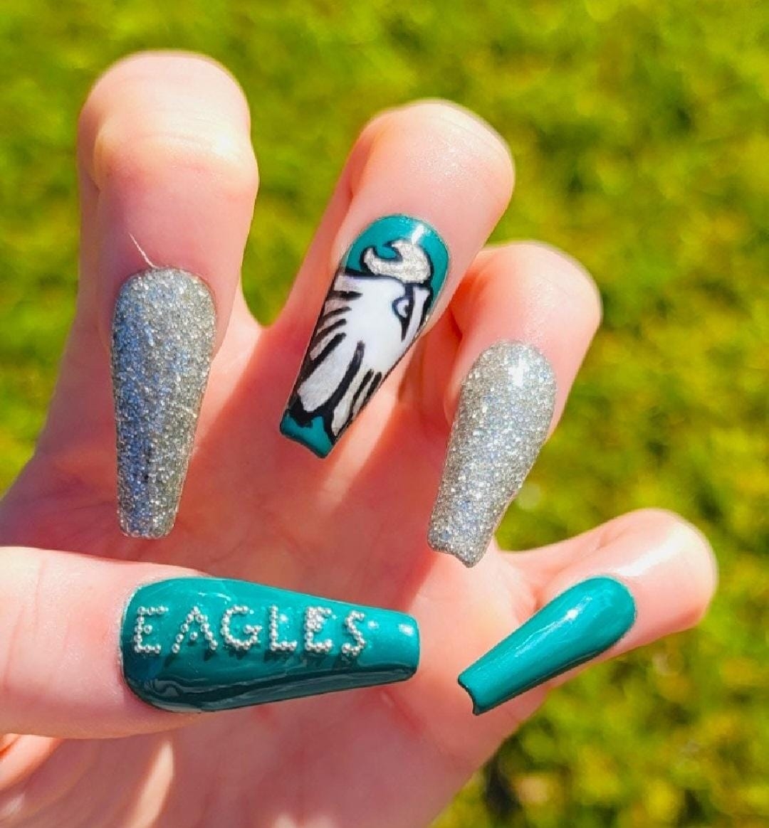 Eagles Football Press On Nails eagles Football Nails eagles Press On Nails eagles Nails football Press On Nails football Nails blue Nails Etsy