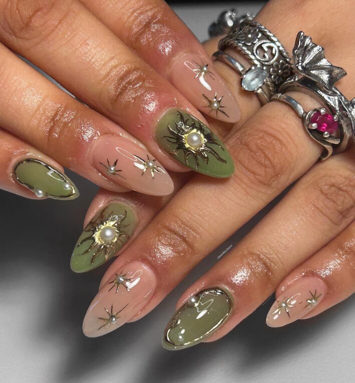 Olive Green Nail Designs