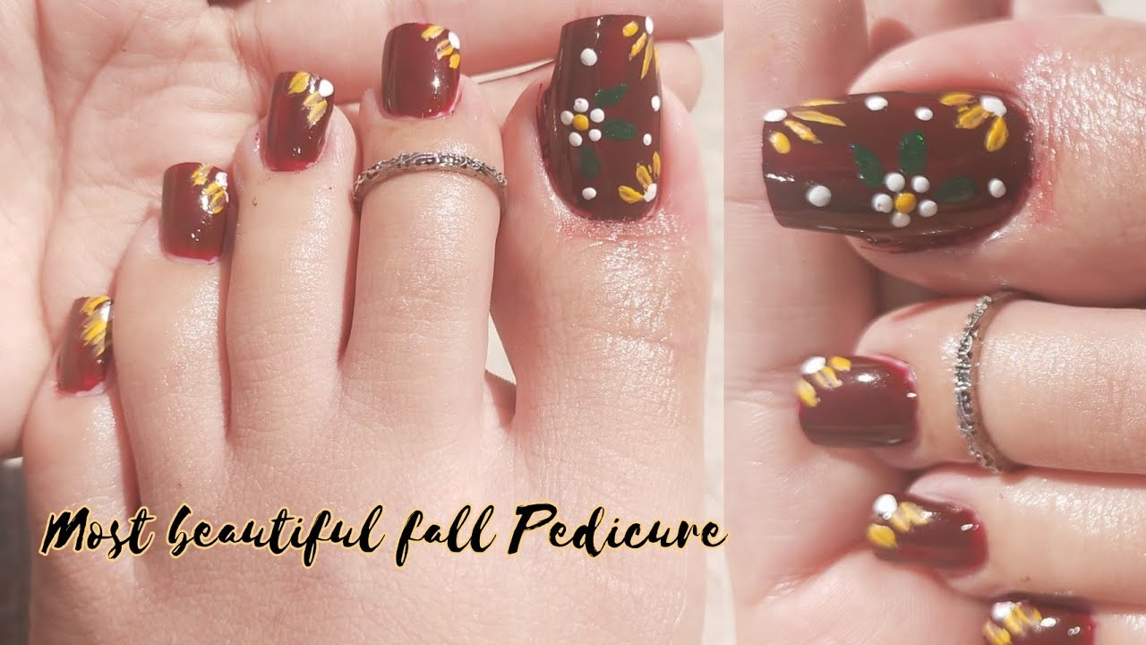 Fall Pedicure Toe Nail Art Most Beautiful Toe Nails YouTube