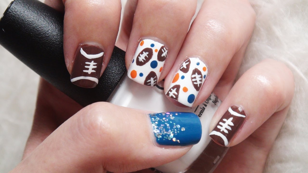 Football Nails Cute Easy Design YouTube