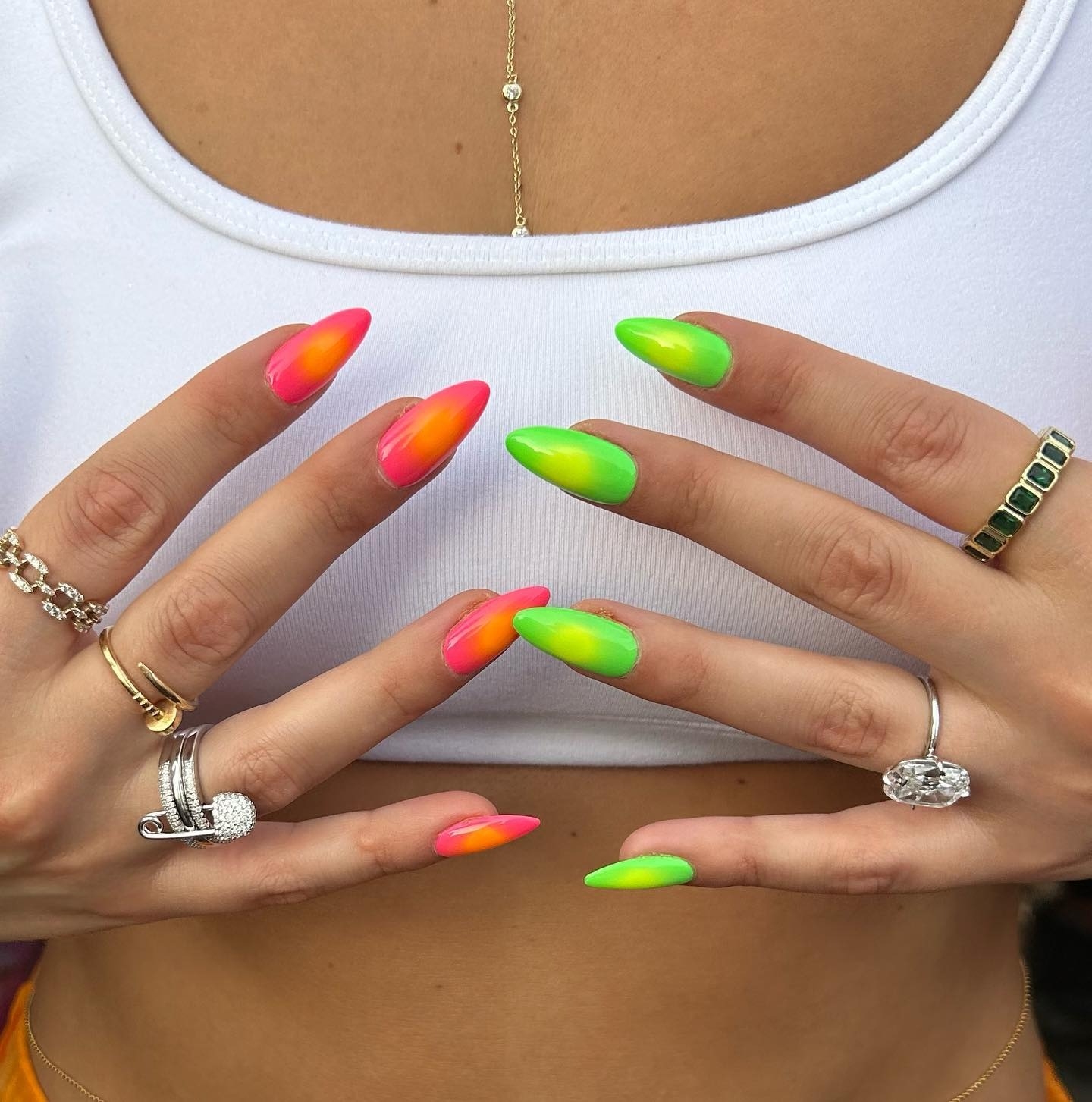 lime green nail designs