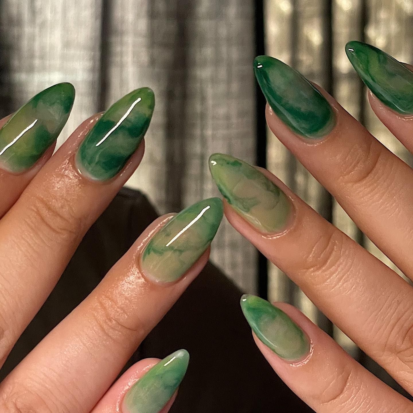 green nail design