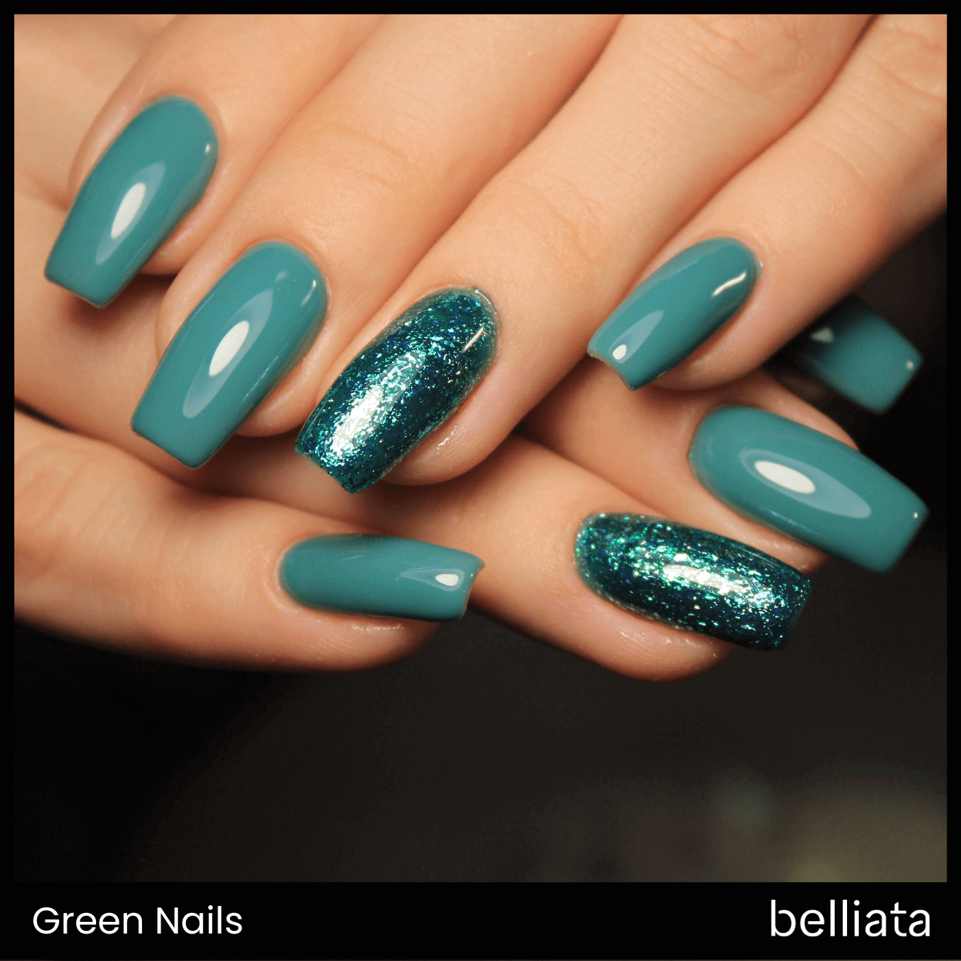 emerald green nail designs