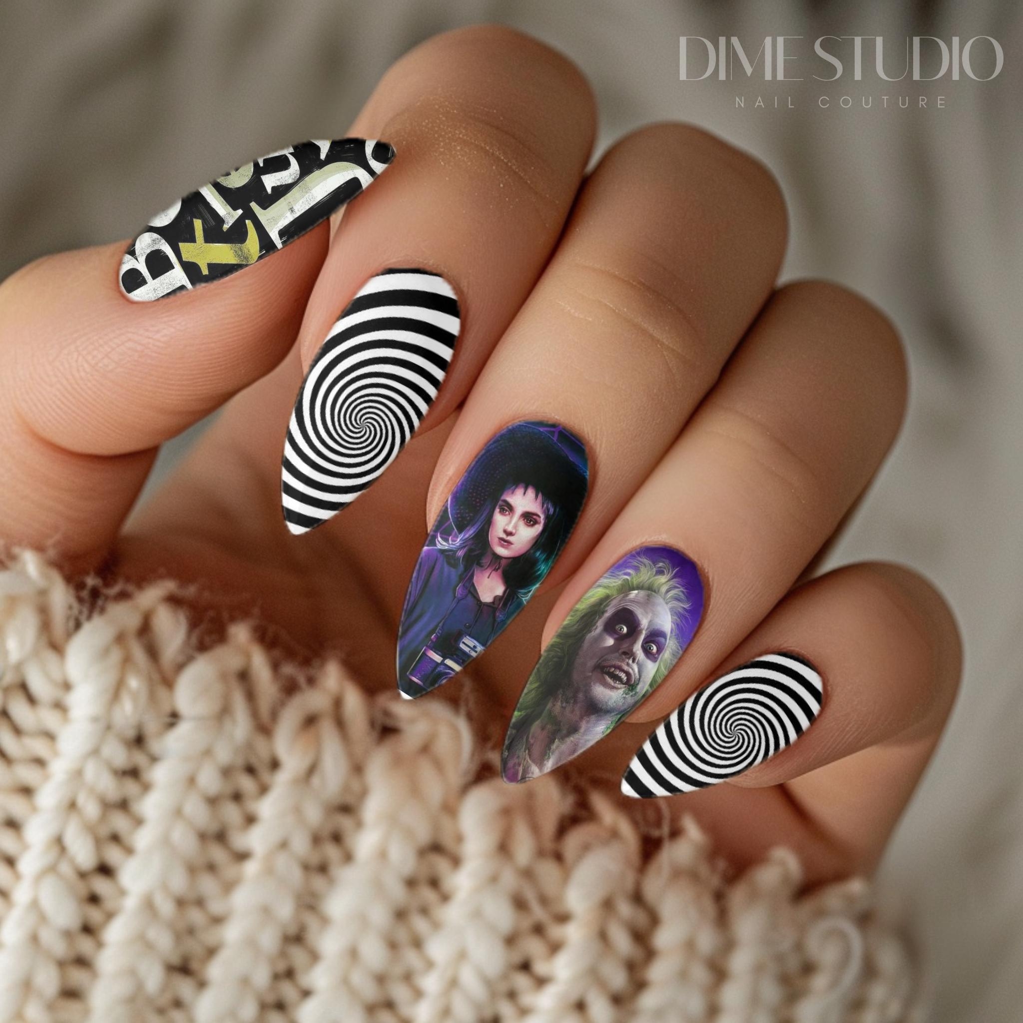 beetlejuice nail designs