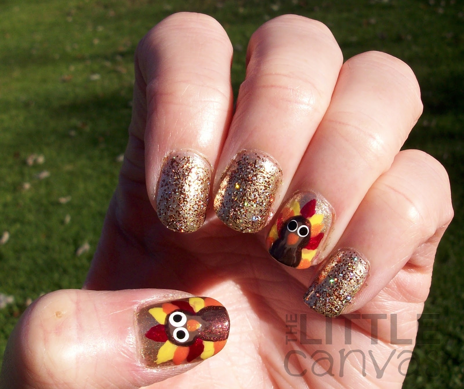 Happy Thanksgiving Turkey Nail Art The Little Canvas