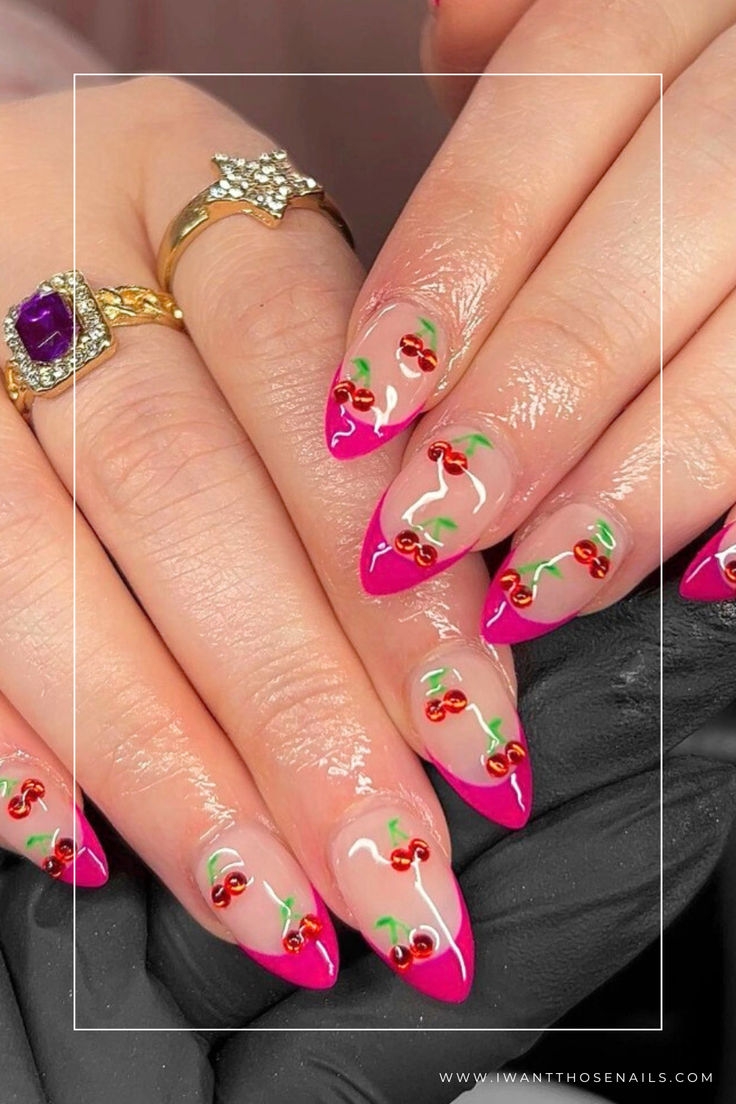 cherry nails design