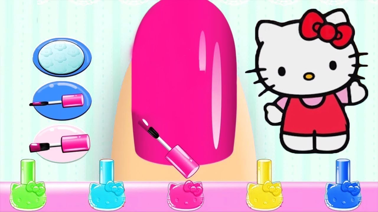 Hello Kitty Nail Salon Magical Manicure Makeover Play Fun Nail Salon Learn Colors Game For Girls YouTube