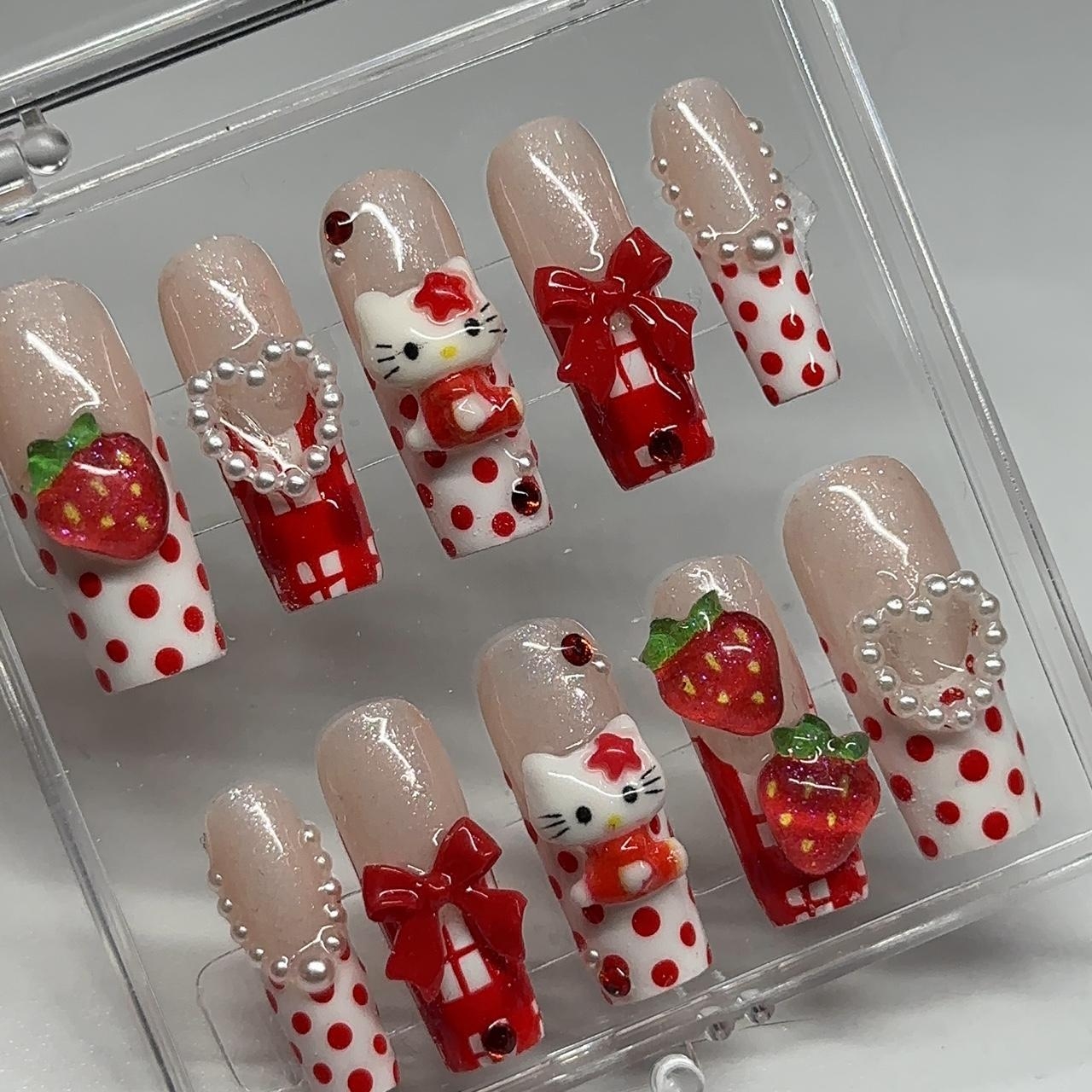 Hello Kitty Picnic Press On Nails All Sets Are Depop