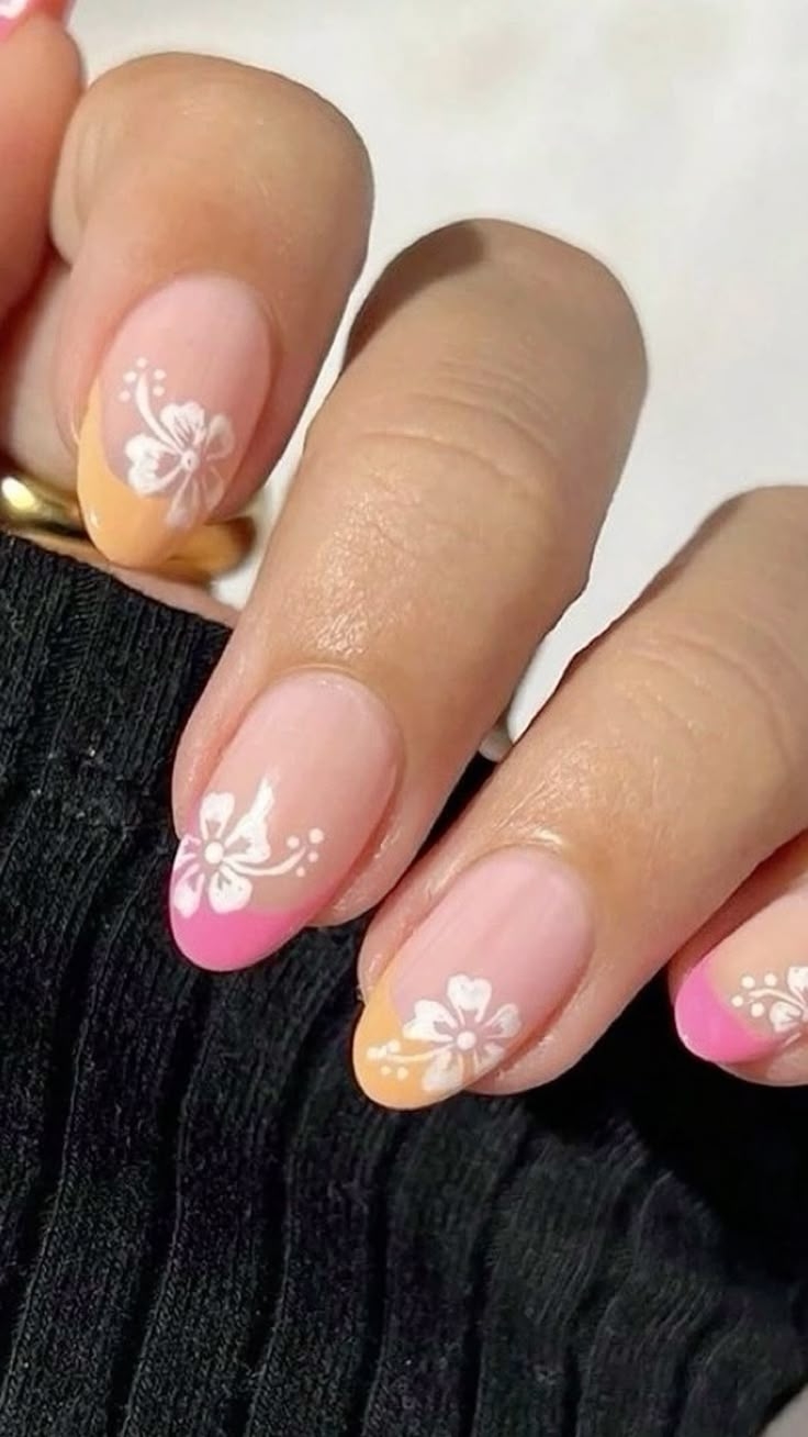 Hibiscus Design Nails