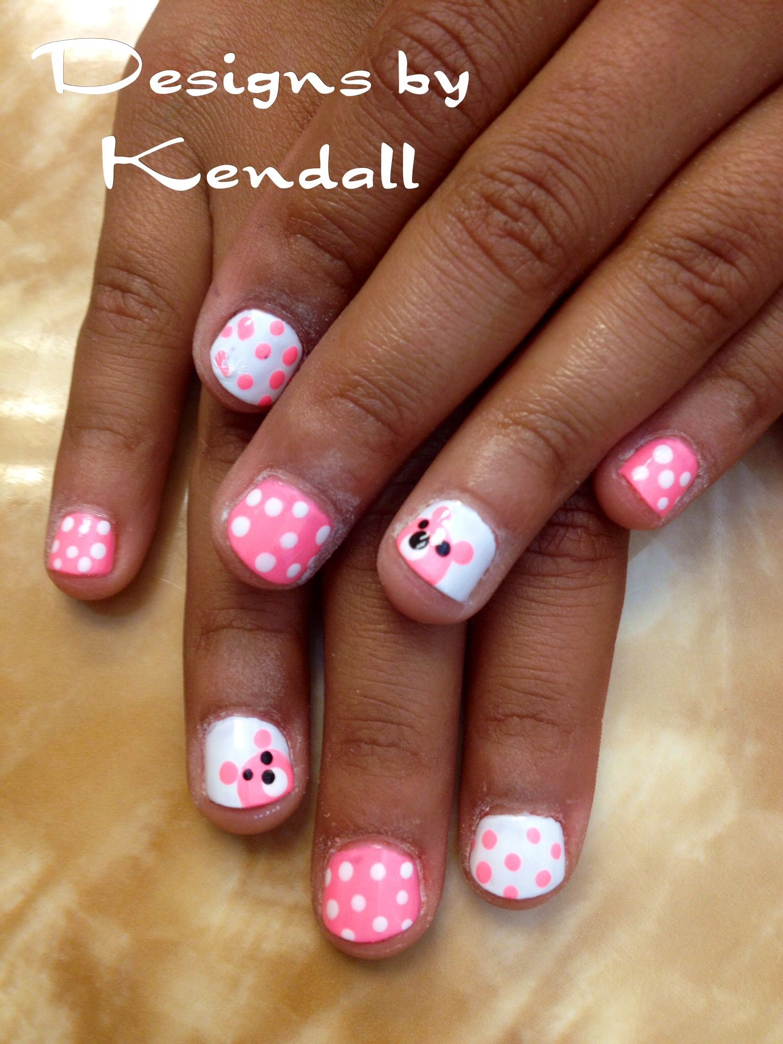 Kid Nail Designs Baby Bears Nail Art 