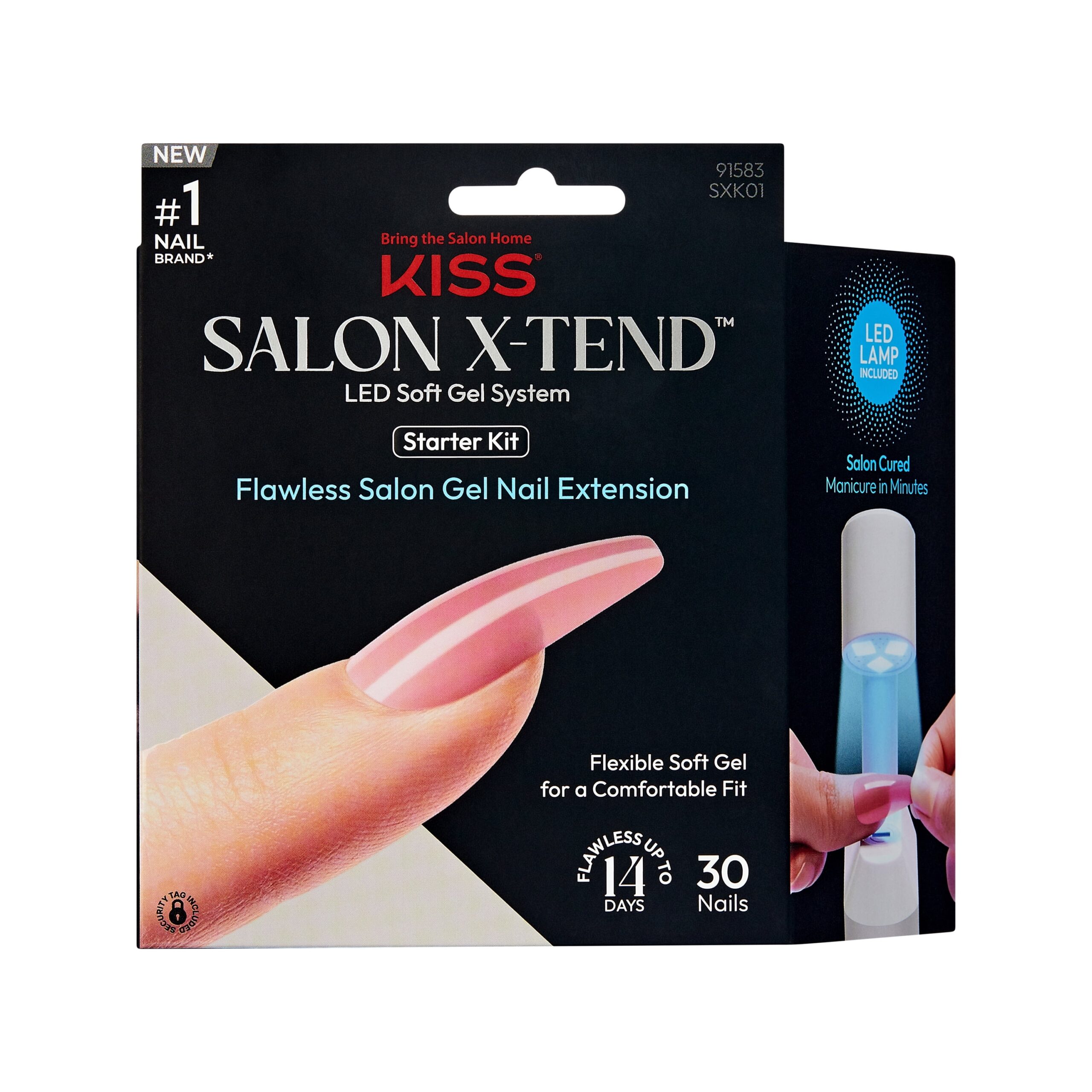 KISS Salon X tend LED Soft Gel System Press On Nails Pure White Medium Oval 30 Count Walmart