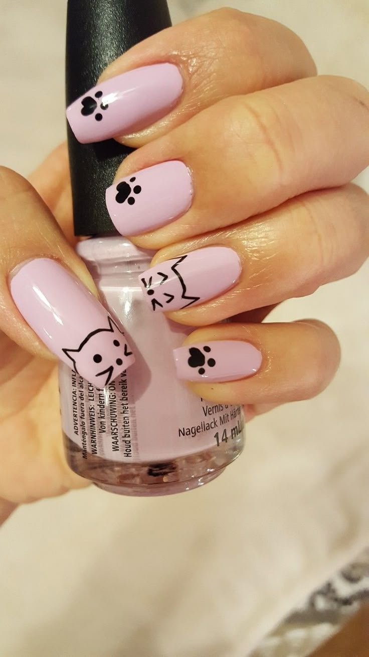 Kitty Cat Nail Art Nail Art Cat Nail Designs Cat Nail Art
