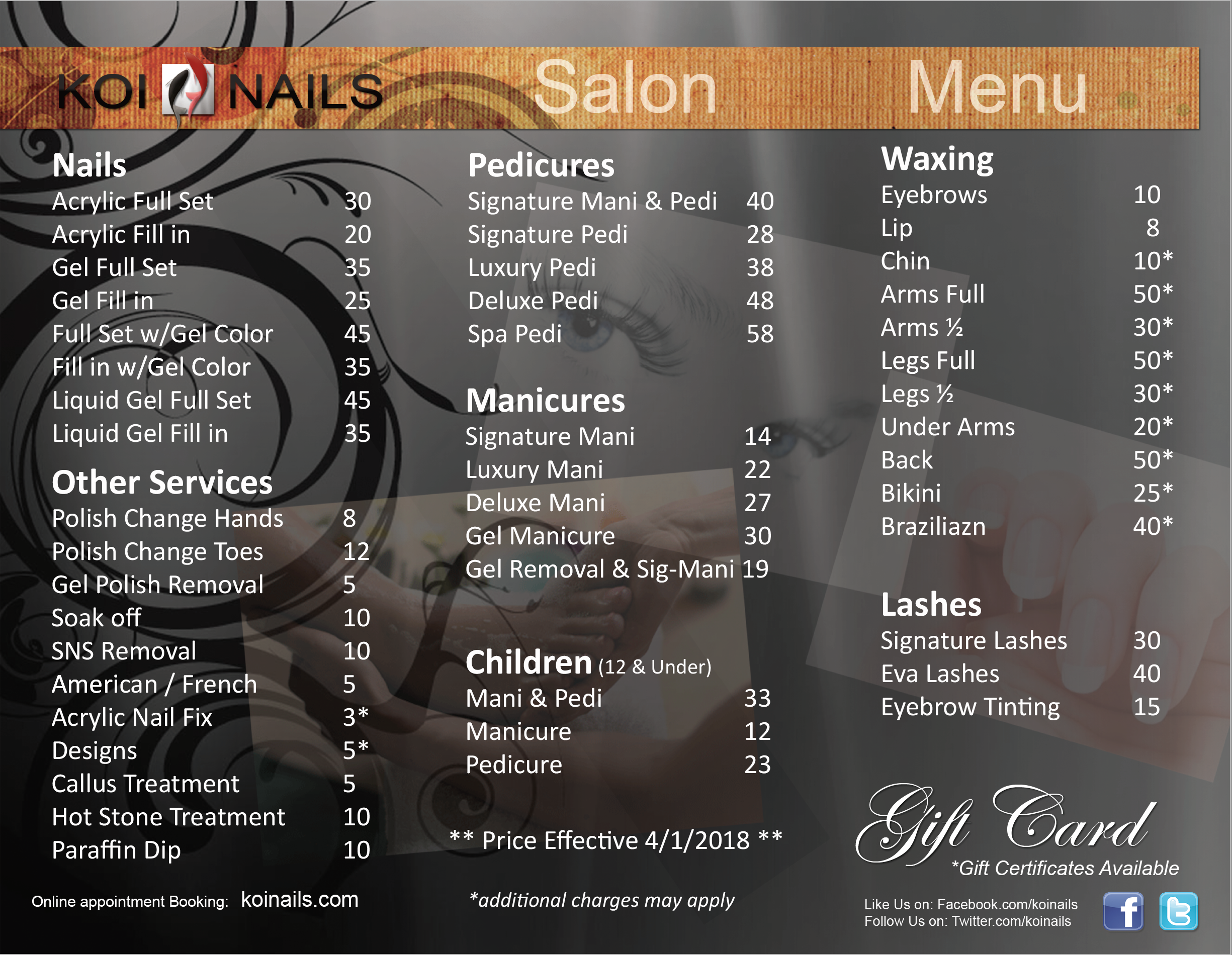 Koi Nails Salon Menu Price List Koi Nails Nail Salon Ellicott City MD Howard County
