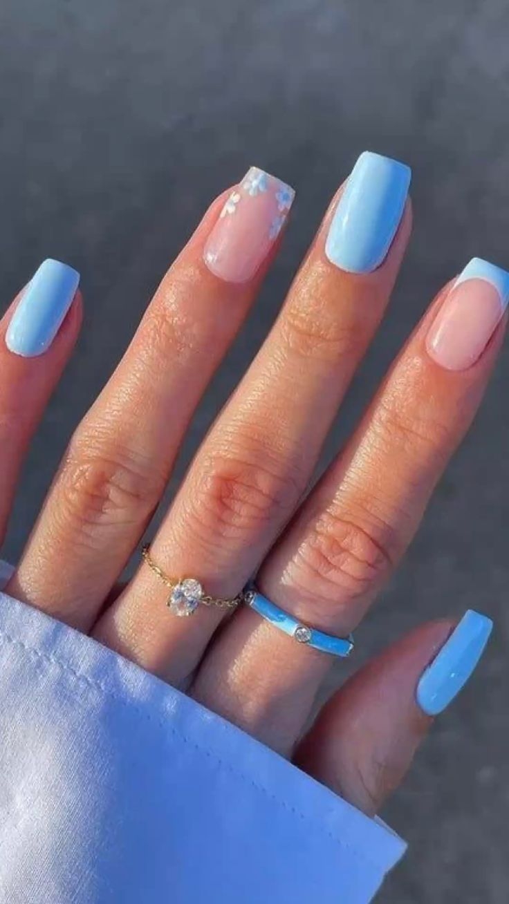 Light Blue baby Blue Nail Inspo 