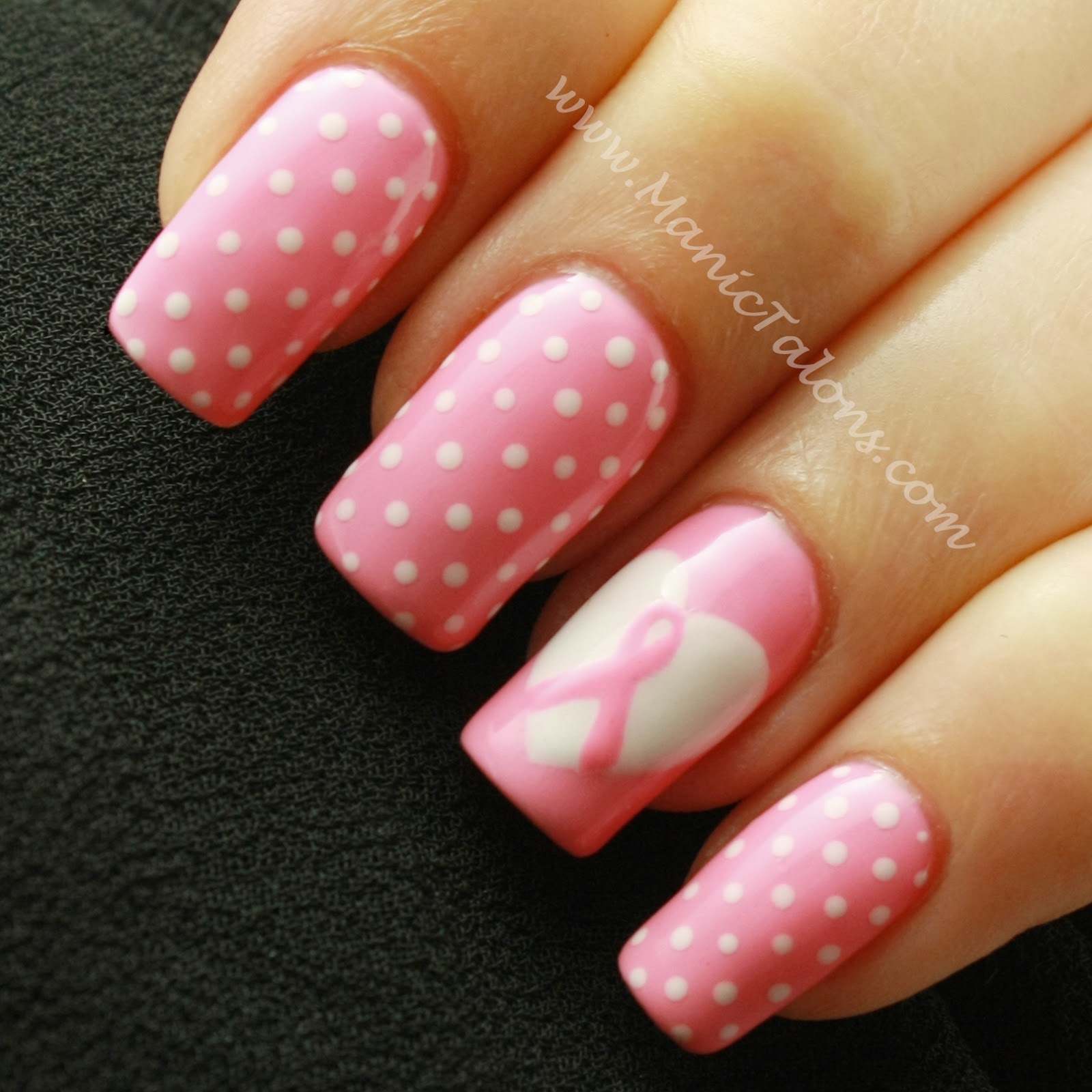 breast cancer nail designs