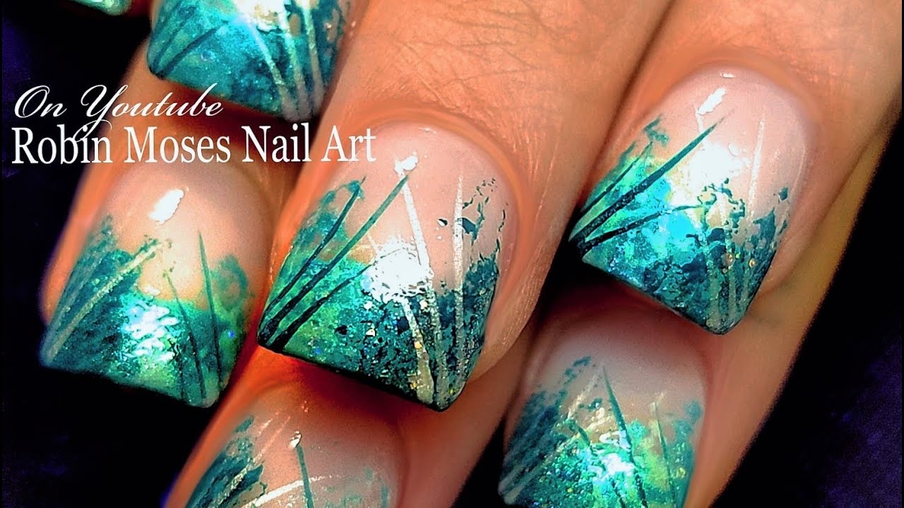 teal nail designs