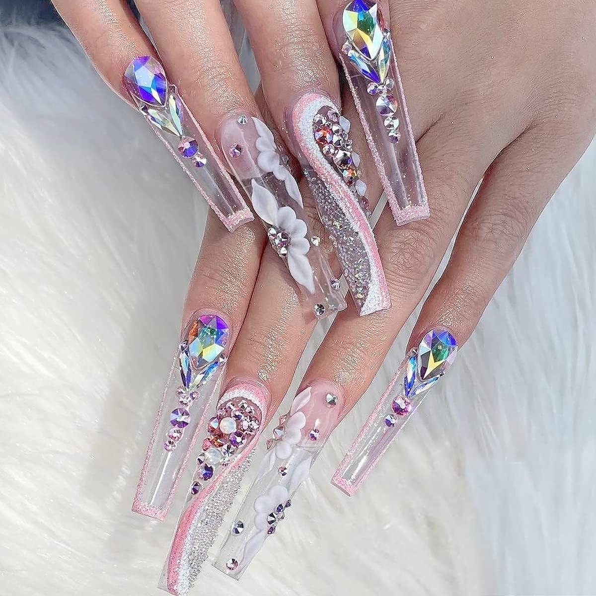 Nail Art AB Crystals Rhinestones Set 3100pcs For Acrylic Nails Design 12 Types Of Special Shaped Diamonds 2500 Flatback Rhinestones Kit For Colorful DIY Nail Decor Buy Now With