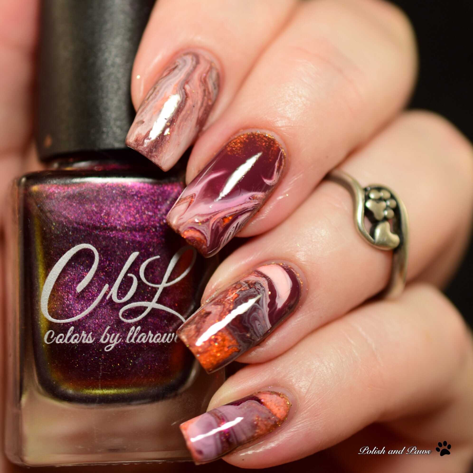 Nail Art Drip Marble Nails Polish And Paws
