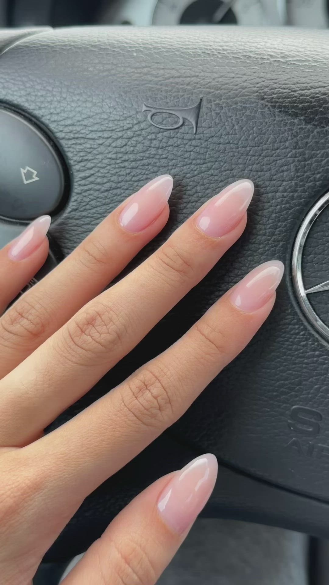 Nail Inspo Neutral Nails Clear Pink Almond Shaped Plain Simple Nail Ideas