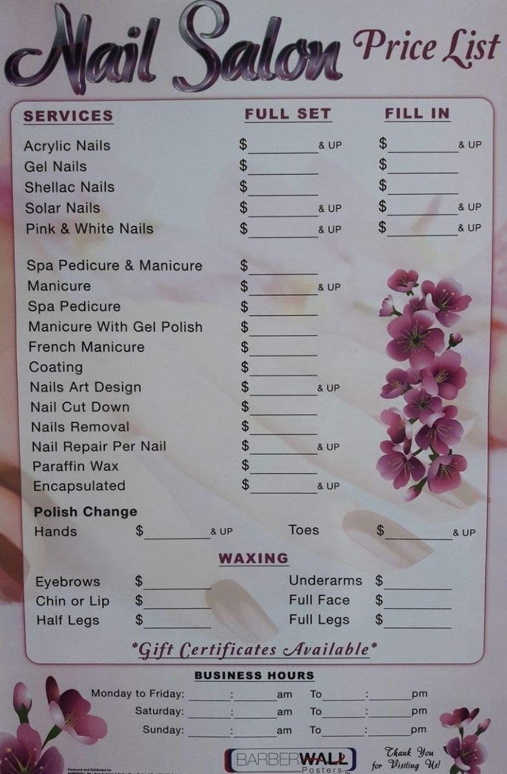 nail salon prices