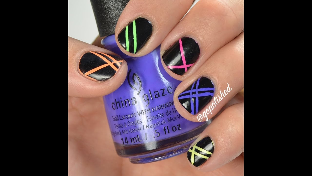 Nail Tutorial 80 s Neon Nail Design YouTube