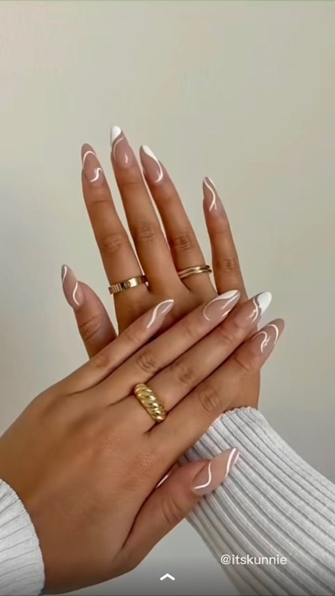 Neutral Nail Inspo With Nail Art