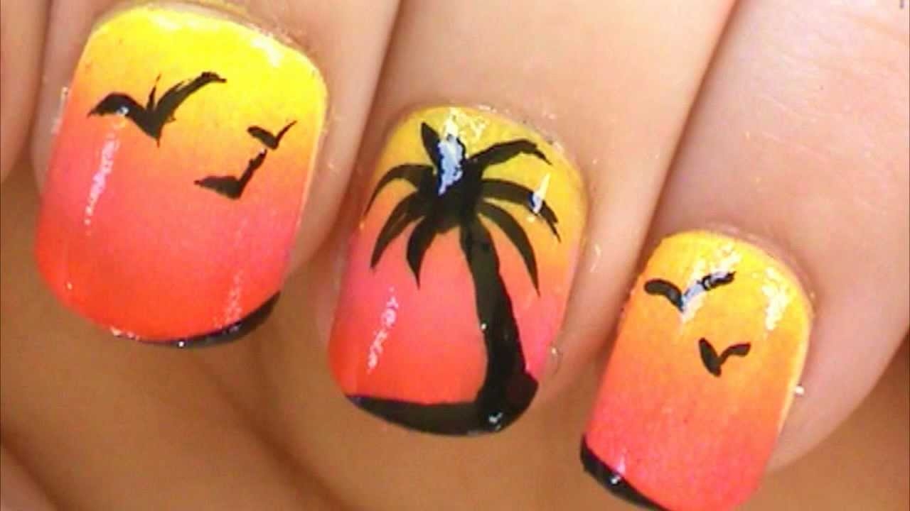 Palm Tree Nail Art Tutorial YouTube