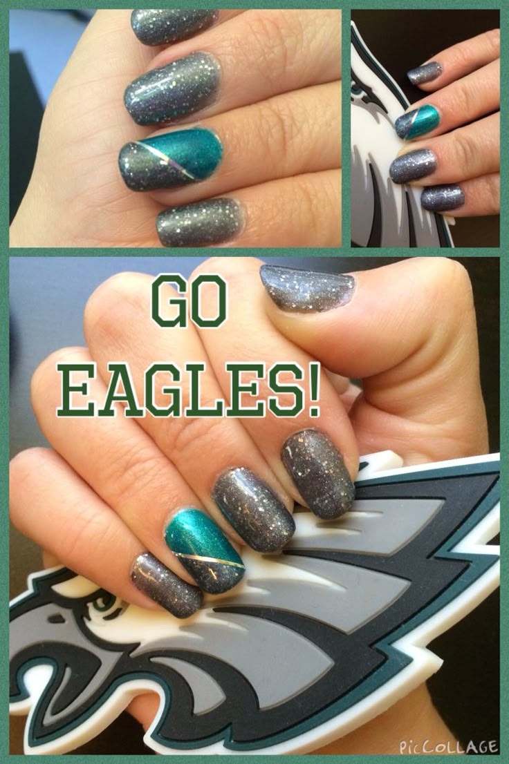 Philadelphia Eagles Nail Design eagles nail art football