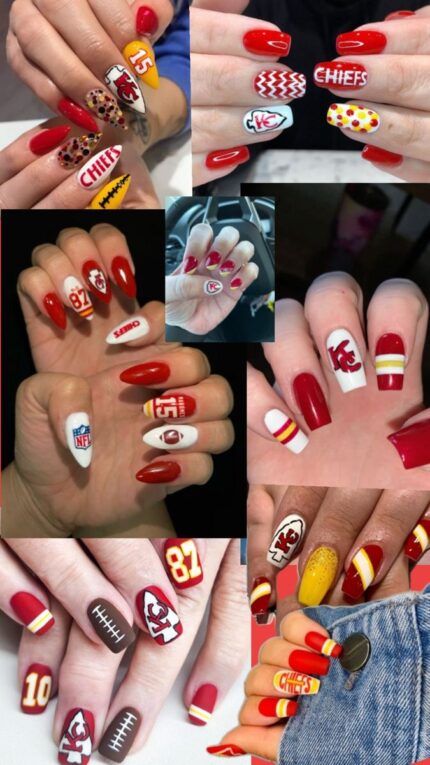 Pin By Sadie Hornbuckle On Nails In 2025 Football Nail Designs Fancy Nails Designs Cute Nail Art Designs