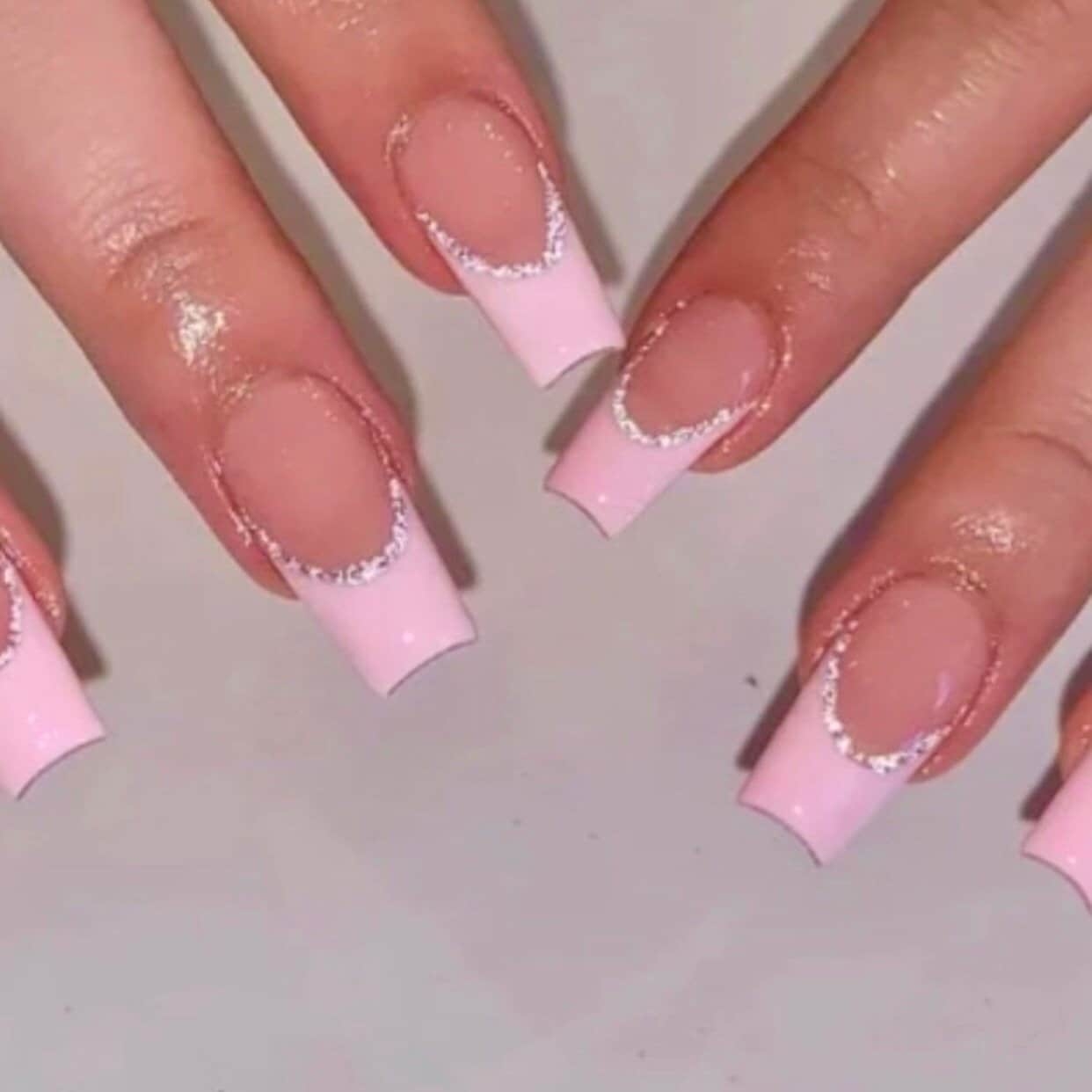 PINK Bella press On Nails luxury Nails glue On Nails medium Nails french Nails pink French Nails Etsy