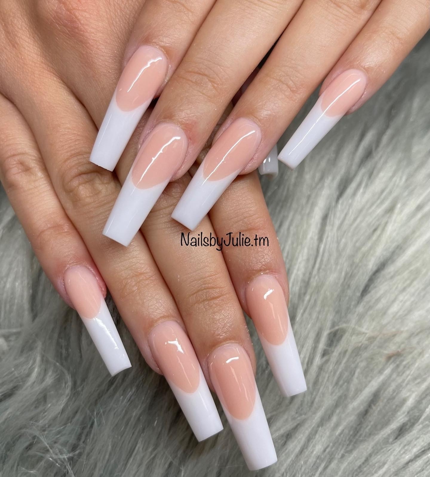 Pink White Full Set Omega Nails And Spa