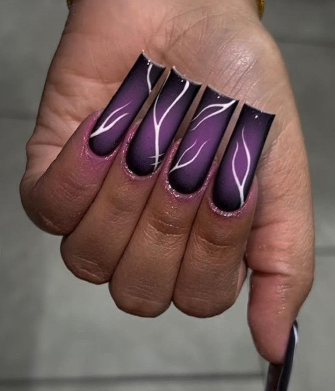 purple and black nail designs
