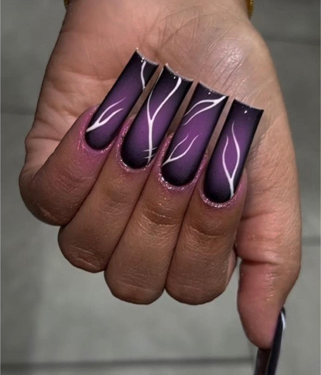 black and purple nail designs