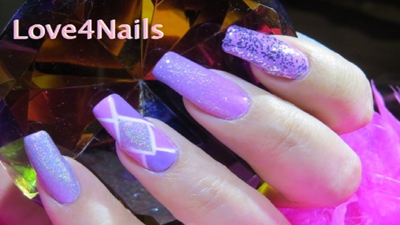 Purple Pink Glitter Nails YouTube