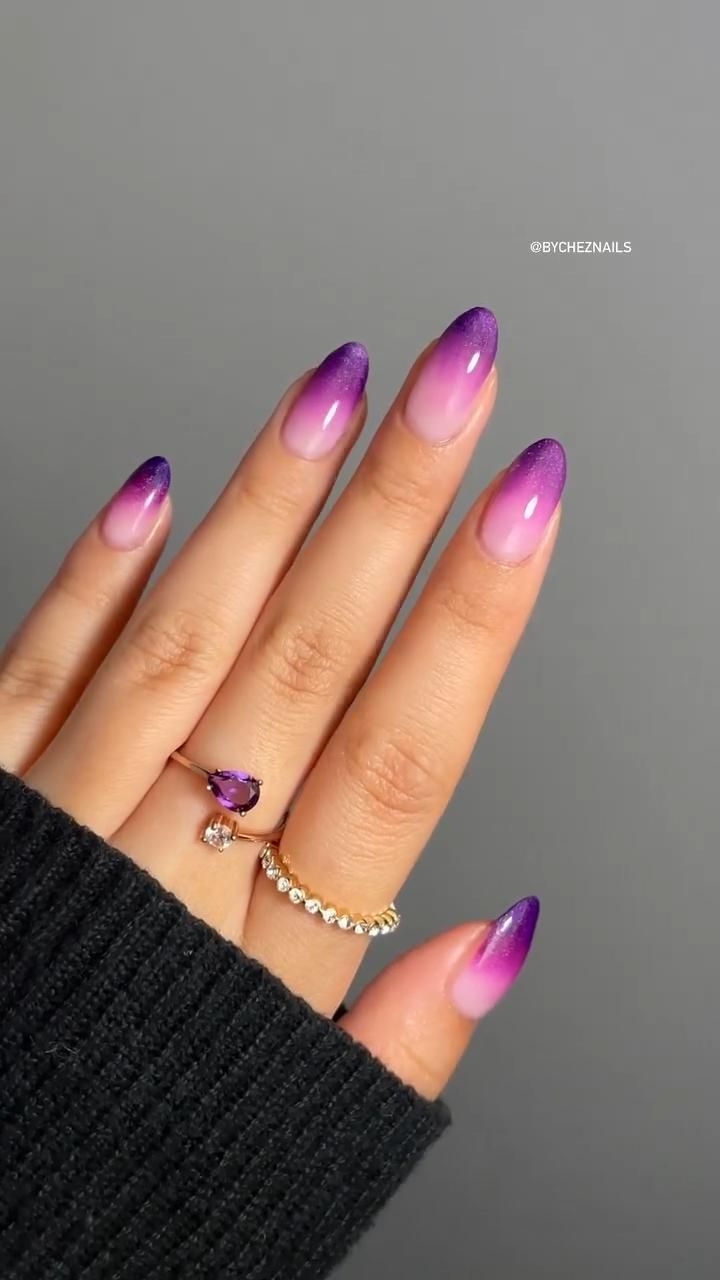 Purple Pink Nail Art Design 