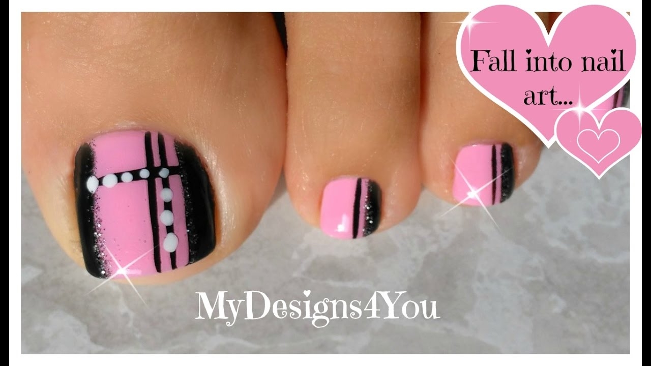 nail art designs pink and black