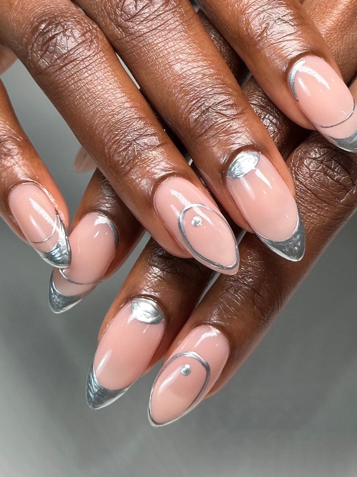 Reusable Silver Y2K Press On Nail Luxury Press On Silver French Tips Nails Chrome Trending Nailart Pinterest Nails Ideas Nail Inspo Etsy Israel