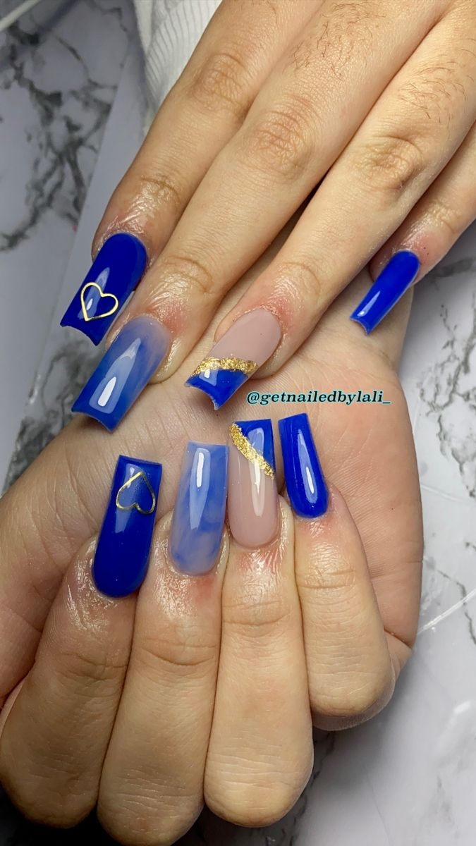 nail designs with royal blue