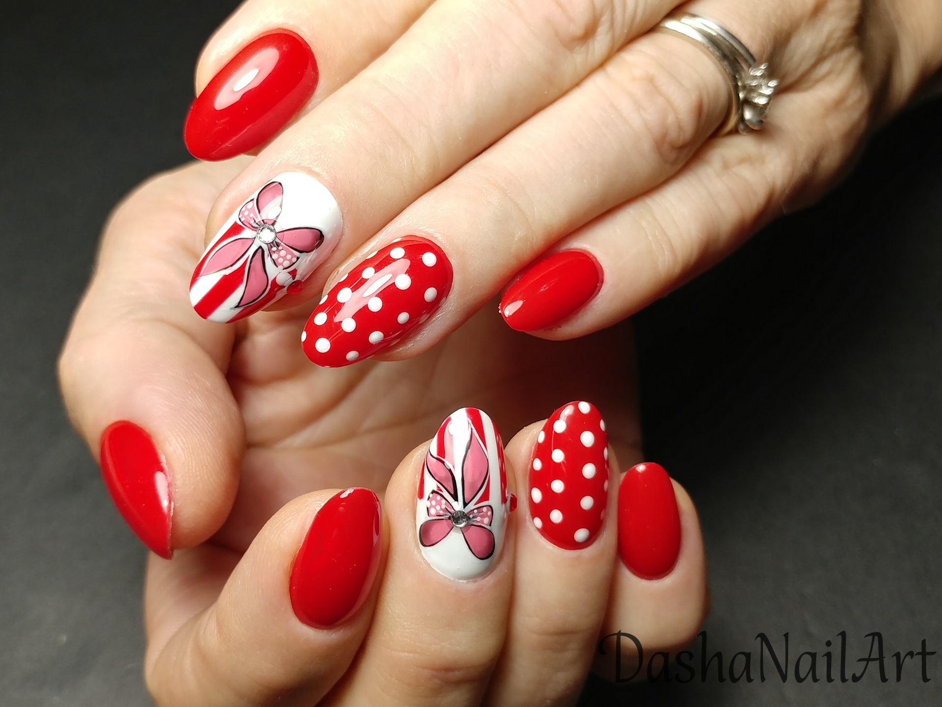 Royal Red Nails Nail Art
