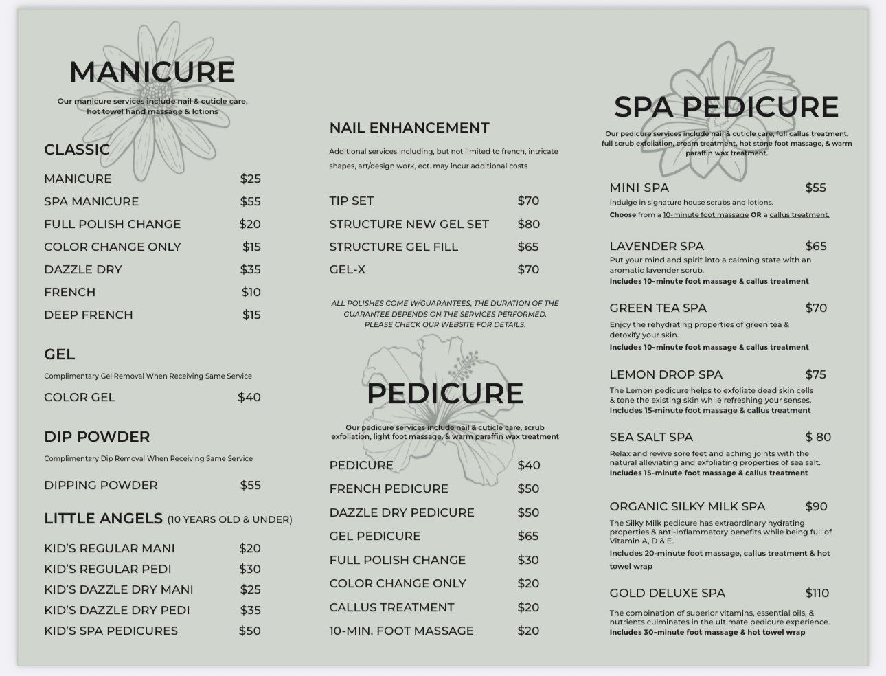 Services Serenity Nail Spa